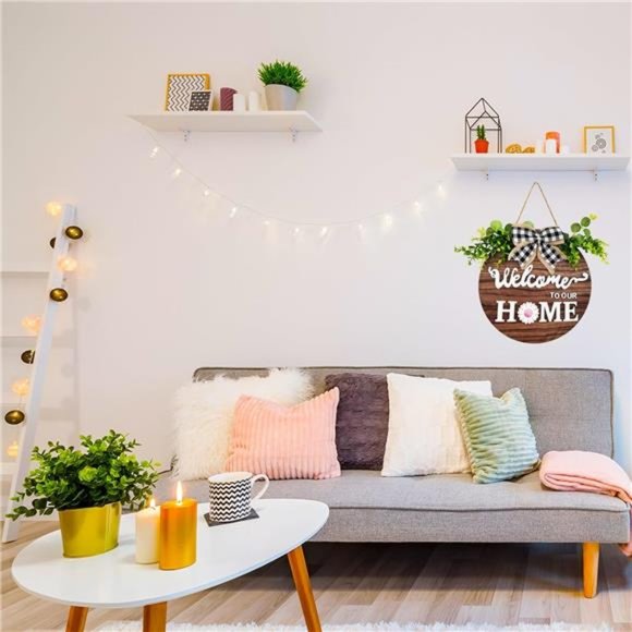 19 Icons Interchangeable Seasonal Welcome Sign Front Door Decoration, Rustic - Picture 6 of 7